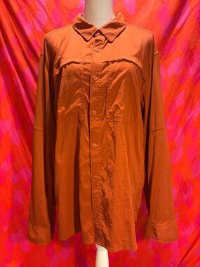 Men's REI Large Orange Button Down